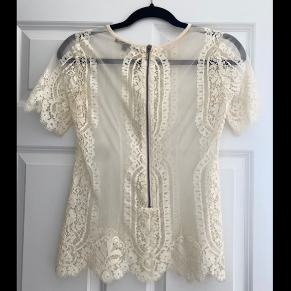 Nanette Lepore Ivory Lace Top Size 0 - Picture 2 of 4